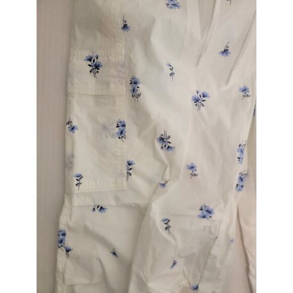 Victoria's Secret PINK Pants Women's XS Parachute Cargo White Floral Retro - Picture 4 of 11